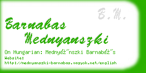 barnabas mednyanszki business card